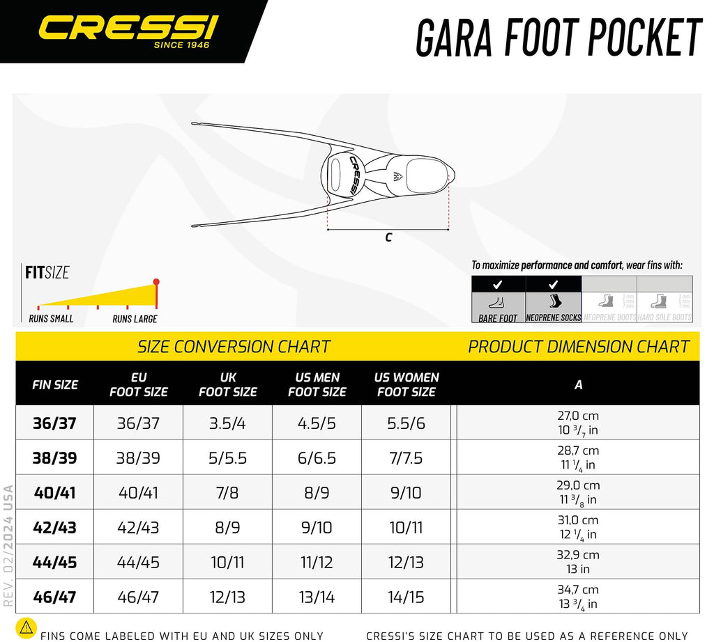 Cressi Gara Turbo Flex Fins – Lightweight Freediving & Spearfishing Fins