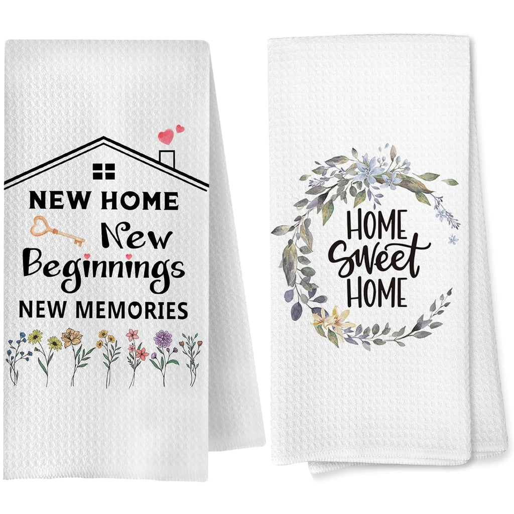 2PCS New Home Gifts Ornament Kitchen Towel House Warming Gifts White