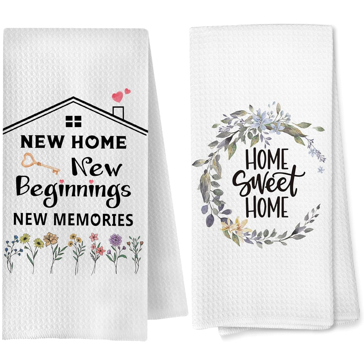 2PCS New Home Gifts Ornament Kitchen Towel House Warming Gifts White