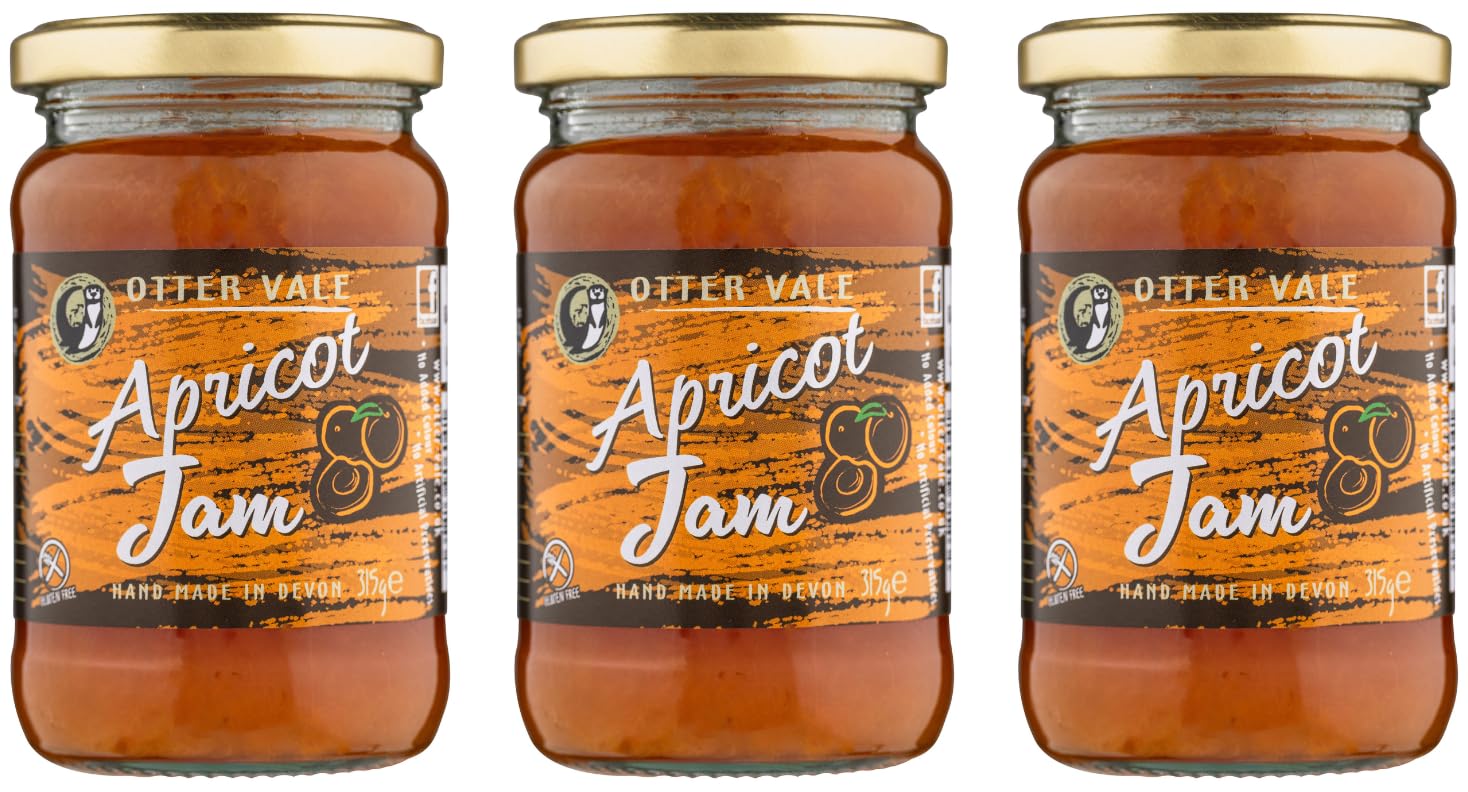 Otter Vale Apricot Jam – Handmade Devon Fruit Spread, 315g (3 Pack)