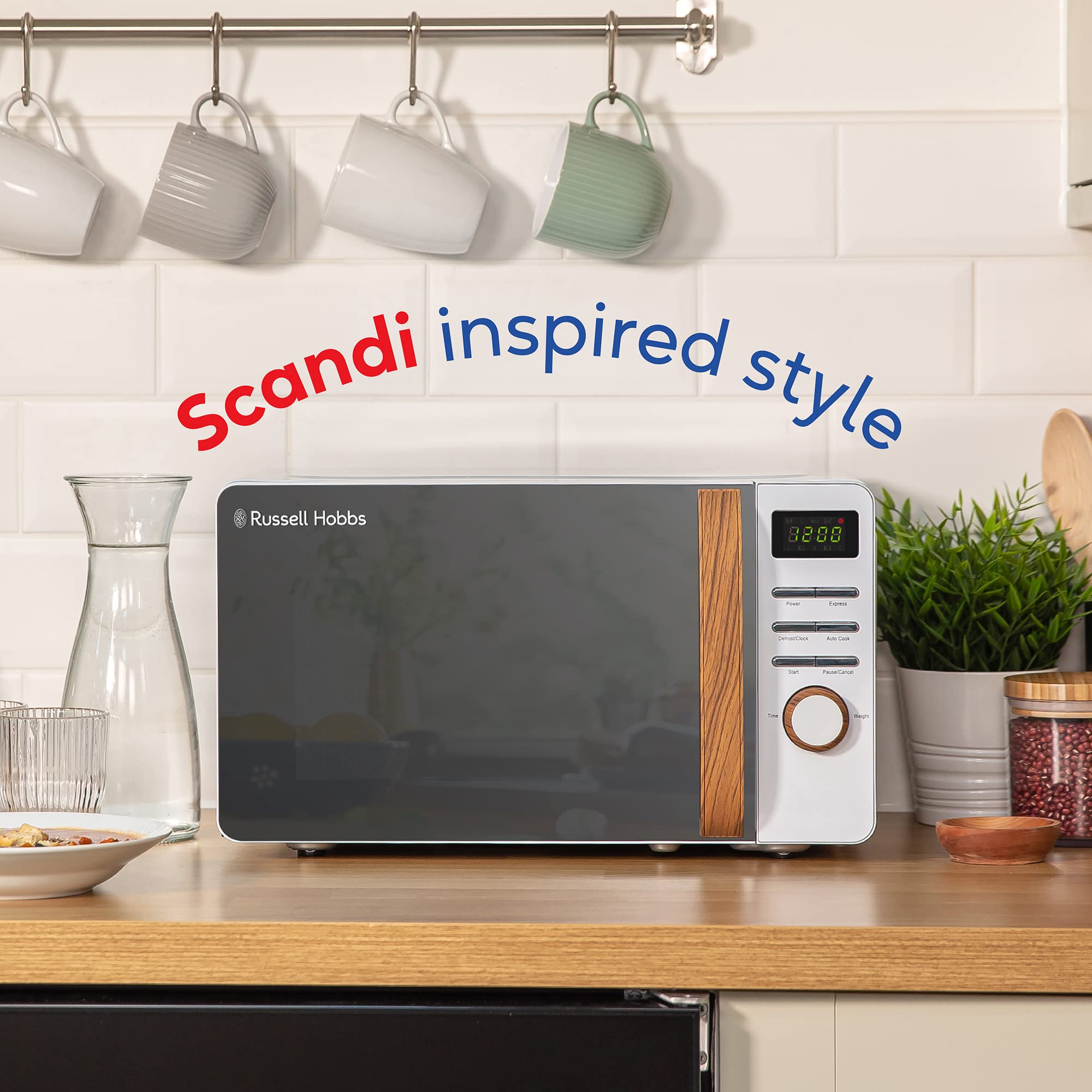 Russell Hobbs RHMD714 Scandi Digital Microwave – 17L 700W White