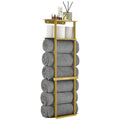 simpletome Wall Mounted Towel Rack | Carbon Steel Bathroom Shelf - Gold