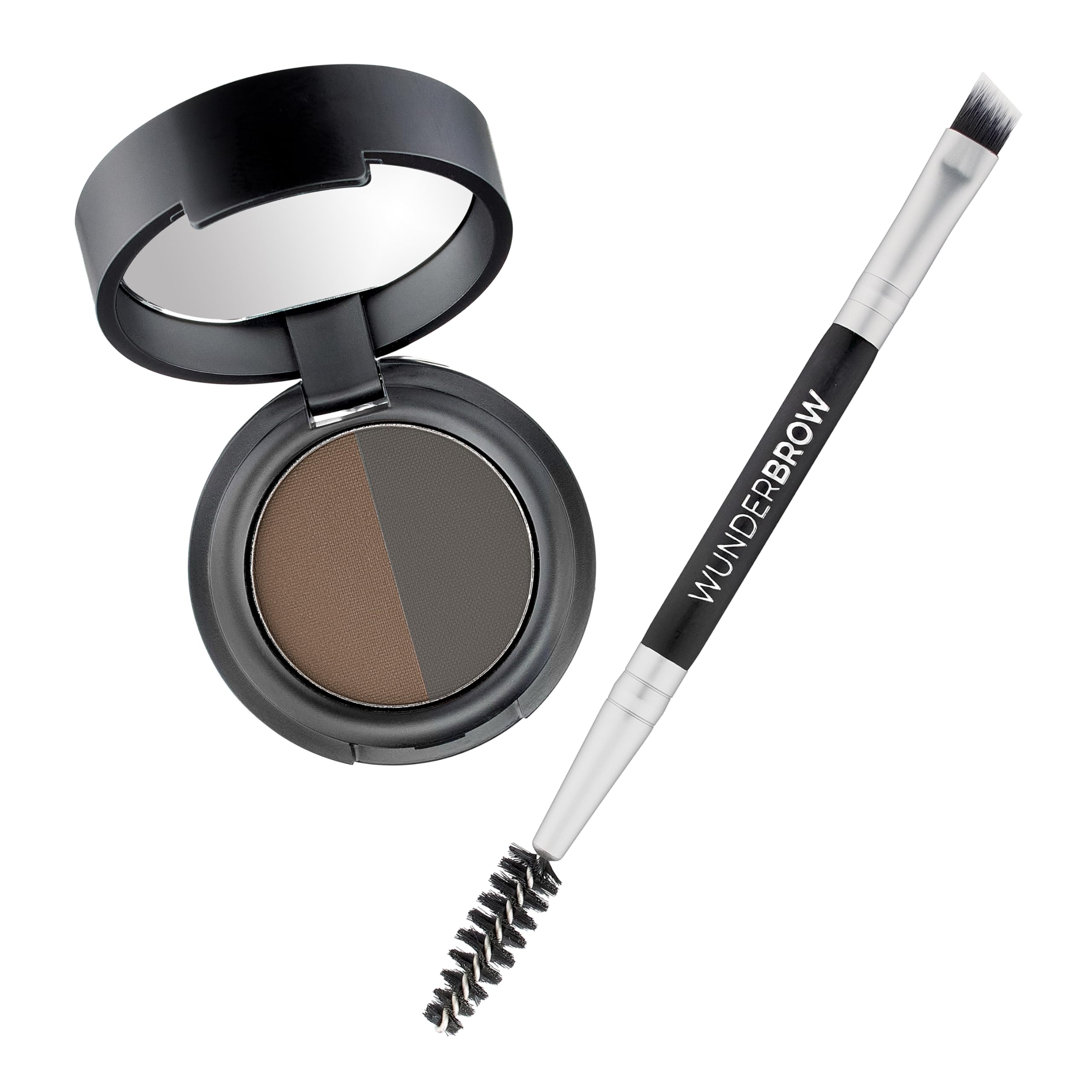 Jolof Store Soft Brow Define & Fill Powder Duo with Brush - Black/Brown