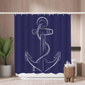 Blue Anchor Shower Curtain | Mold Resistant Polyester