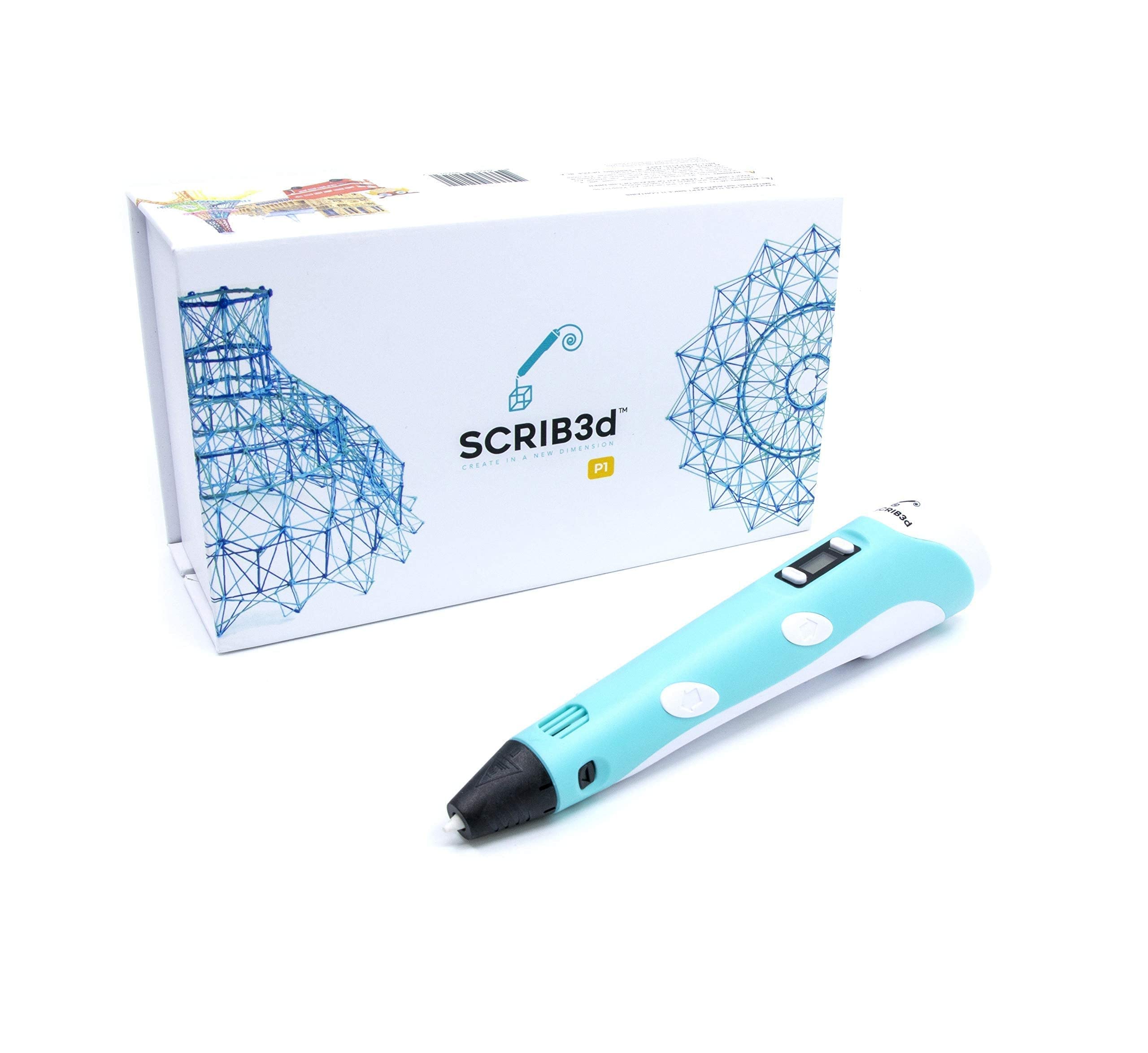 SCRIB3D P1 3D Printing Pen Kit with LCD Display and 3 PLA Filaments