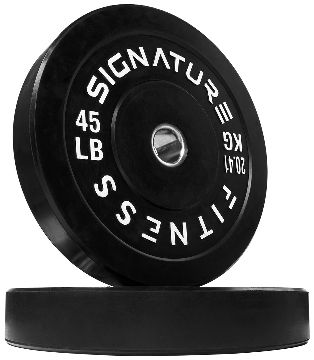 Signature Fitness 45LB Olympic Bumper Plates - Virgin Rubber Pair
