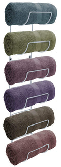 Sorbus Wall Mount Towel Rack – 6-Tier White Metal Bathroom Organizer