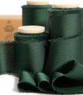 Vitalizart Dark Green Silky Satin Ribbon – 1.5" x 15 Yard Handmade Fringe