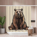 Brown Bear Shower Curtain – Mold Resistant Polyester Fabric