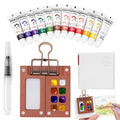 Mini Travel Watercolor Set – 12 Colors & Wooden Palette