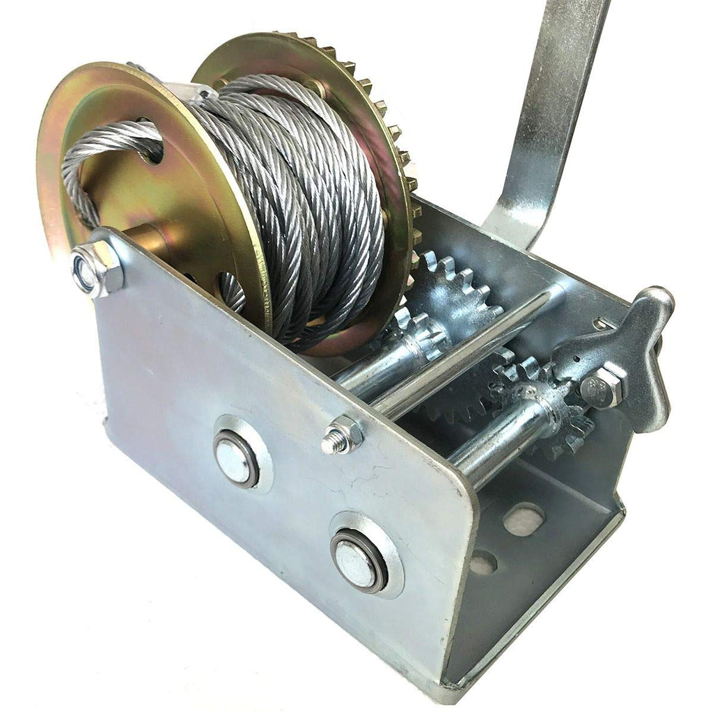 KATSU Heavy Duty Hand Winch | 2500LB Manual Crank with 10m Steel Rope