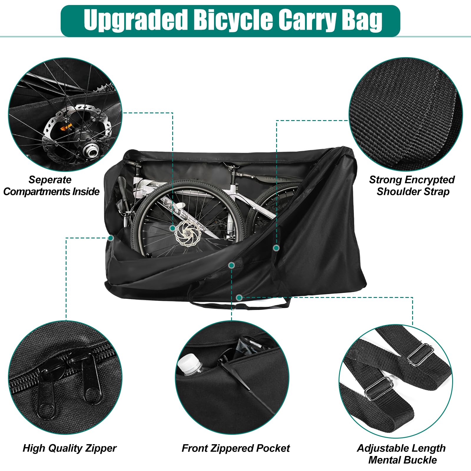 Jolof Store Bike Travel Bag for Airplane | Heavy Duty 900D MTB Case