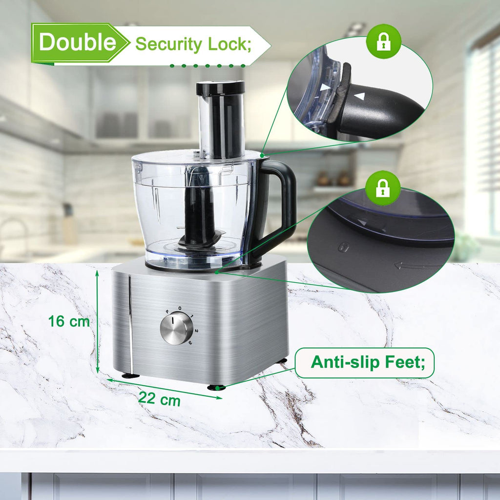 TopStrong 11-in-1 Food Processor and Blender Combo – 1100W, 3.2L Bowl