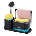 GINZER Kitchen Soap Dispenser Set | 6-in-1 Sink Caddy & Sponge Holder