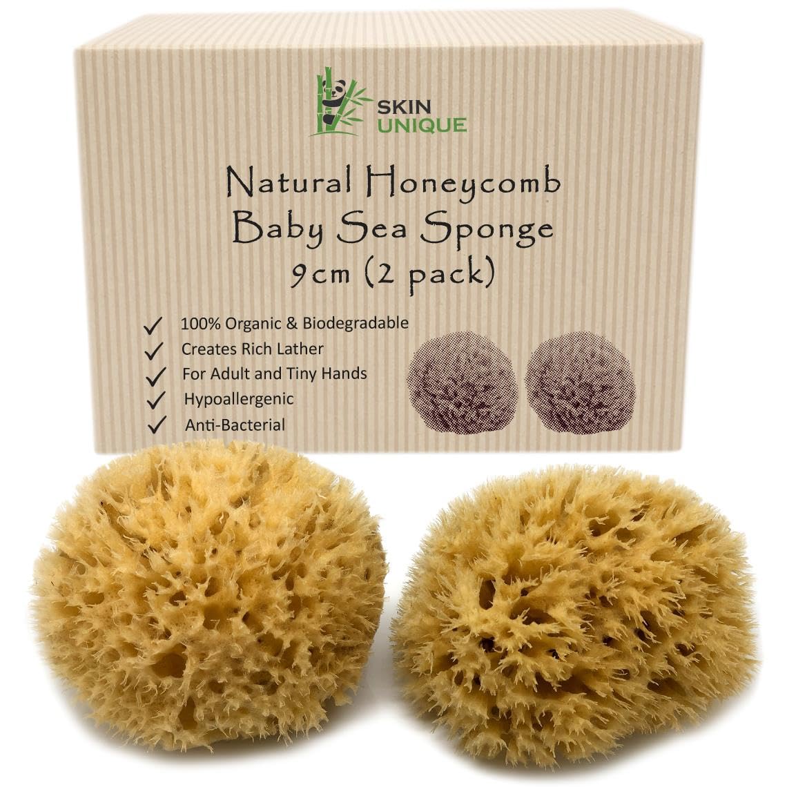 Skin Unique Natural Baby Sponge – Unbleached Honeycomb Sea Sponge