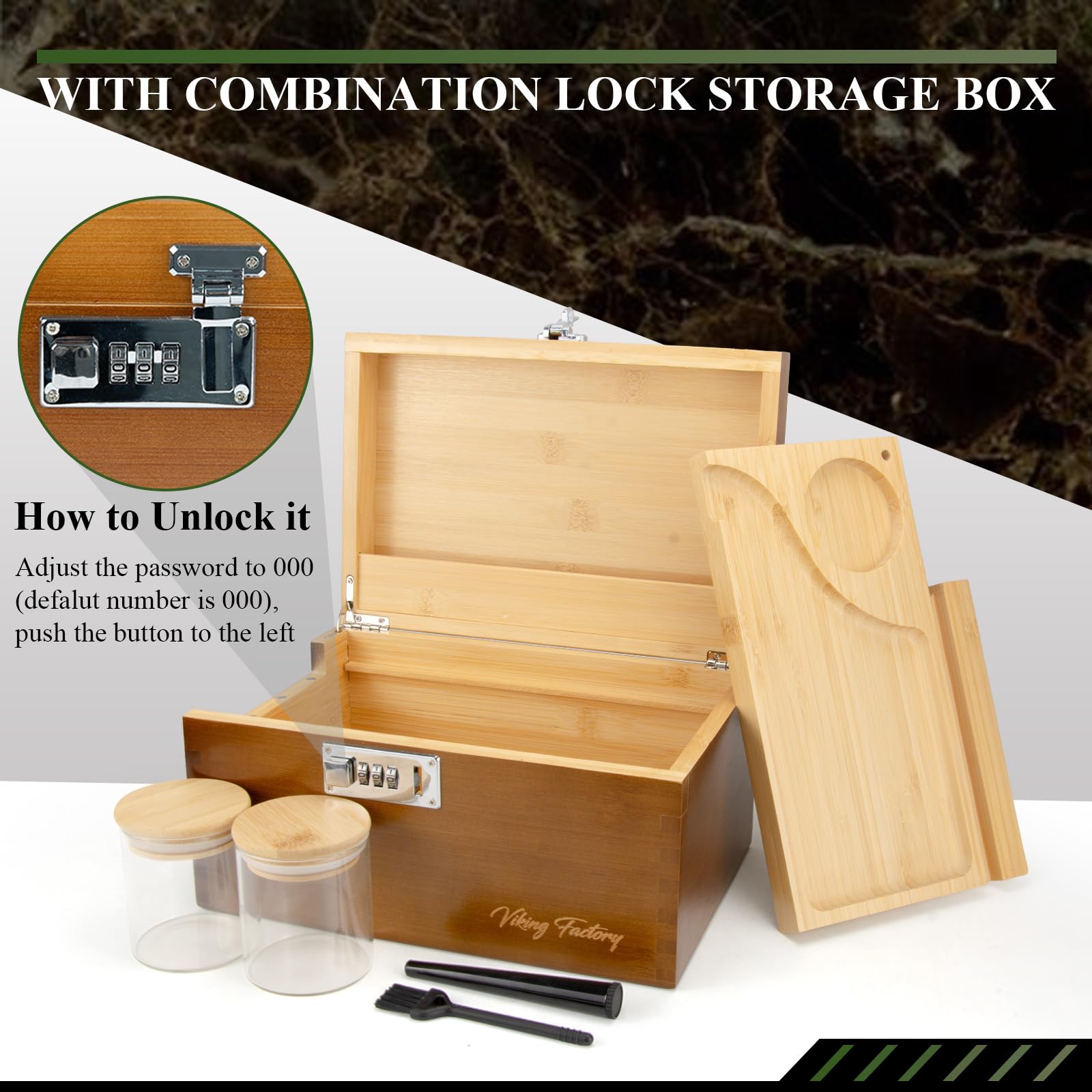 Bamboo Storage Box – Lockable Eco-Friendly Organiser Set