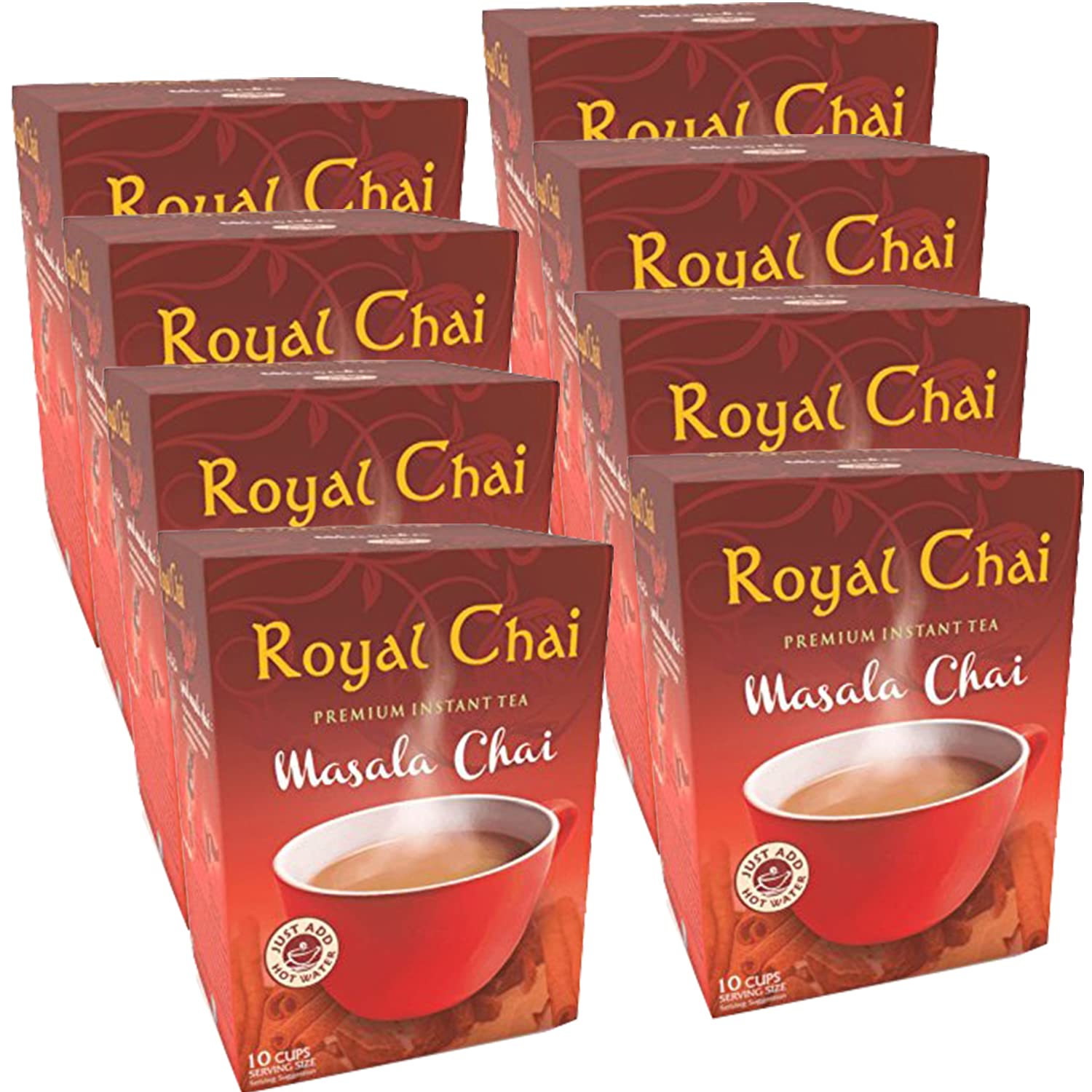 Royal Chai Masala Unsweetened Instant Tea - 180g (Pack of 8)