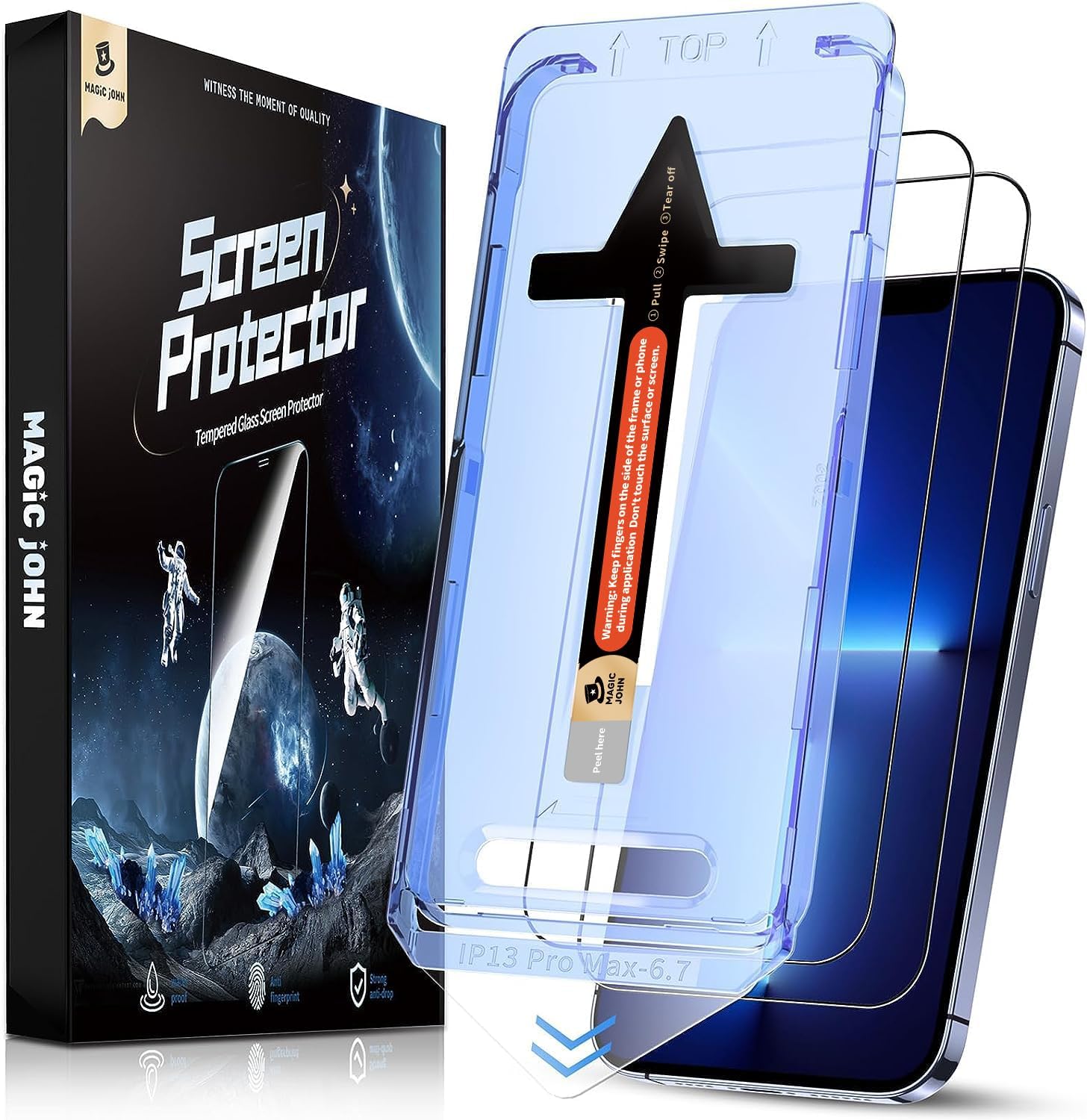 Magic John iPhone 13 Pro Max/14 Plus Tempered Glass Screen Protector