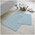 GC Gaveno Cavailia Greek 2 Piece Bath Mat Set | Non-Slip Aqua Polypropylene