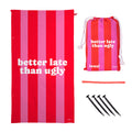 Fisura Oversized Microfiber Beach Towel – Sand-Proof Pink & Red Poncho