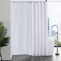 Furlinic White Shower Curtain – Mold Resistant Waterproof Fabric, 200x200cm