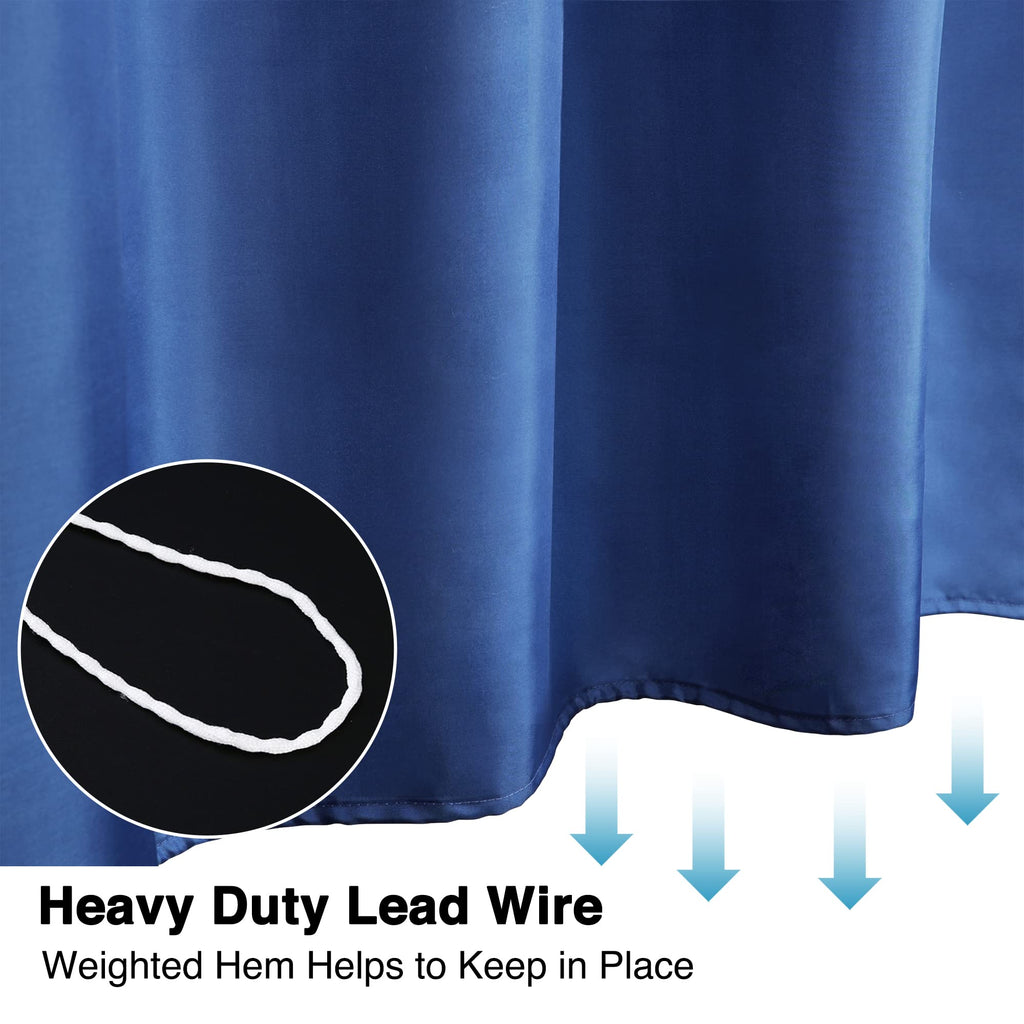WELTRXE Shower Curtain Mould Proof Resistant, 180x180cm Waterproof Bathroom Curtain Set With Hooks, Weighted Hem - image 4