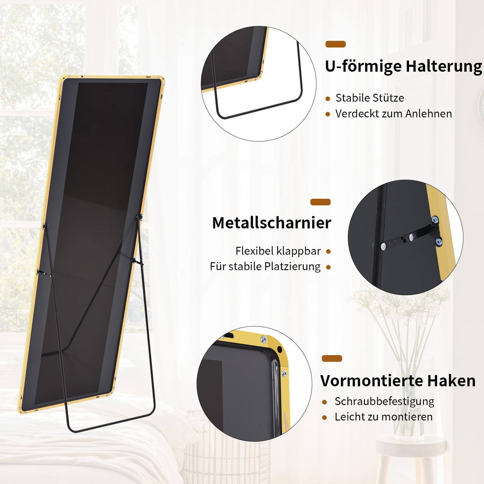 Koonmi Full Length Standing Mirror | 40x150cm Shatterproof Floor Mirror