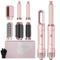 Atopskins 6-in-1 Hair Dryer Brush Set | Ionic Air Styler & Curler – Pink