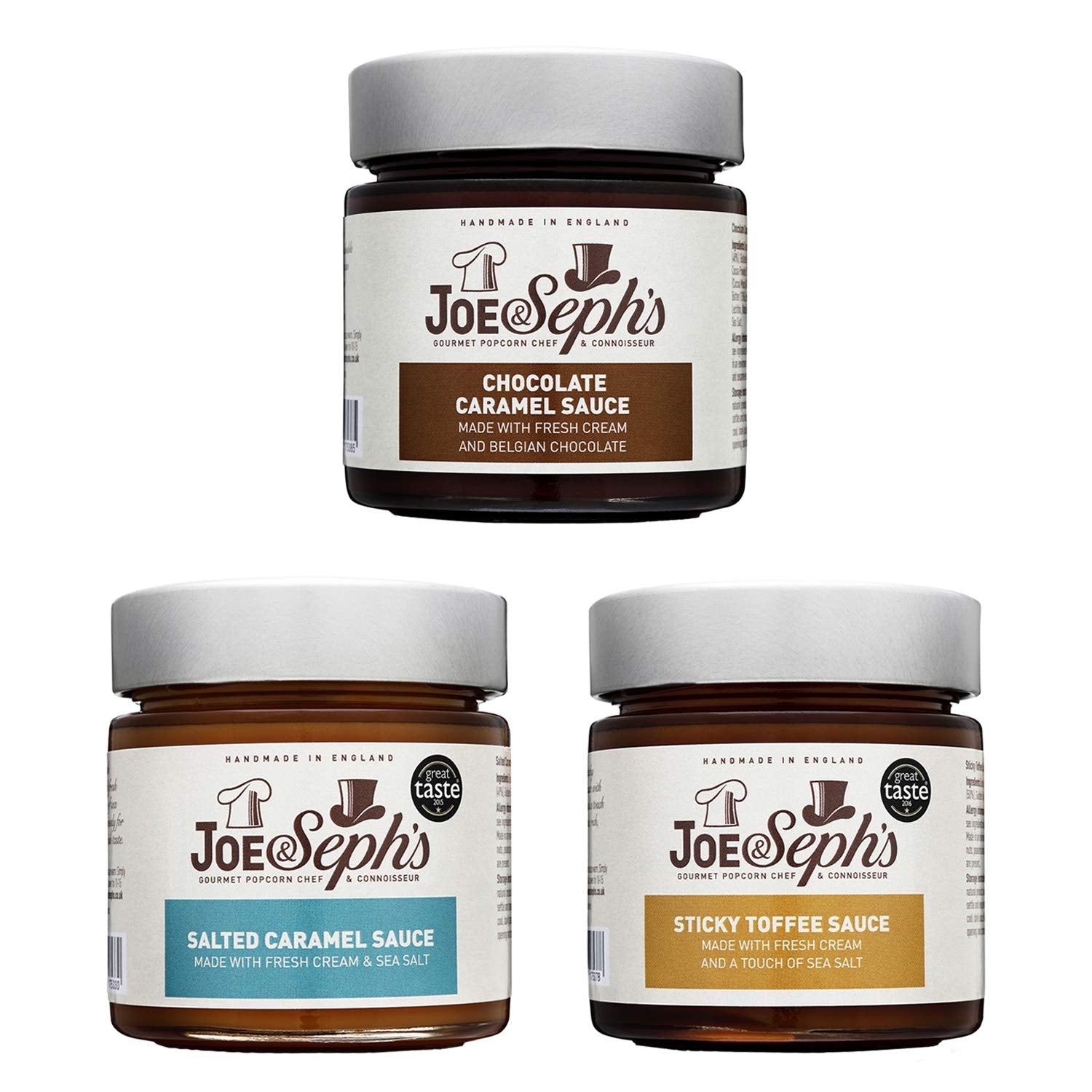 Joe & Seph's Caramel Dessert Sauce Discovery Set - 3 x 230g Jars