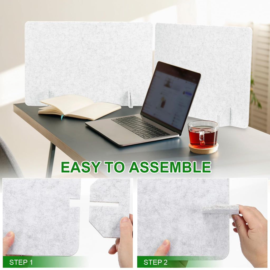 PATIKIL Desk Dividers 60x40cm, 2 Pack Desk Privacy Panel Freestanding Noise Reducing Partition Acoustic Panel with 4Pcs Support Feet for Testing - image 4