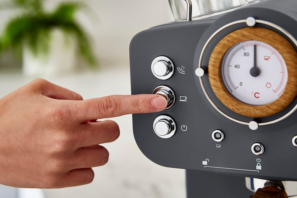 Swan Nordic Espresso Coffee Machine | 15 Bar Milk Frother - Slate Grey