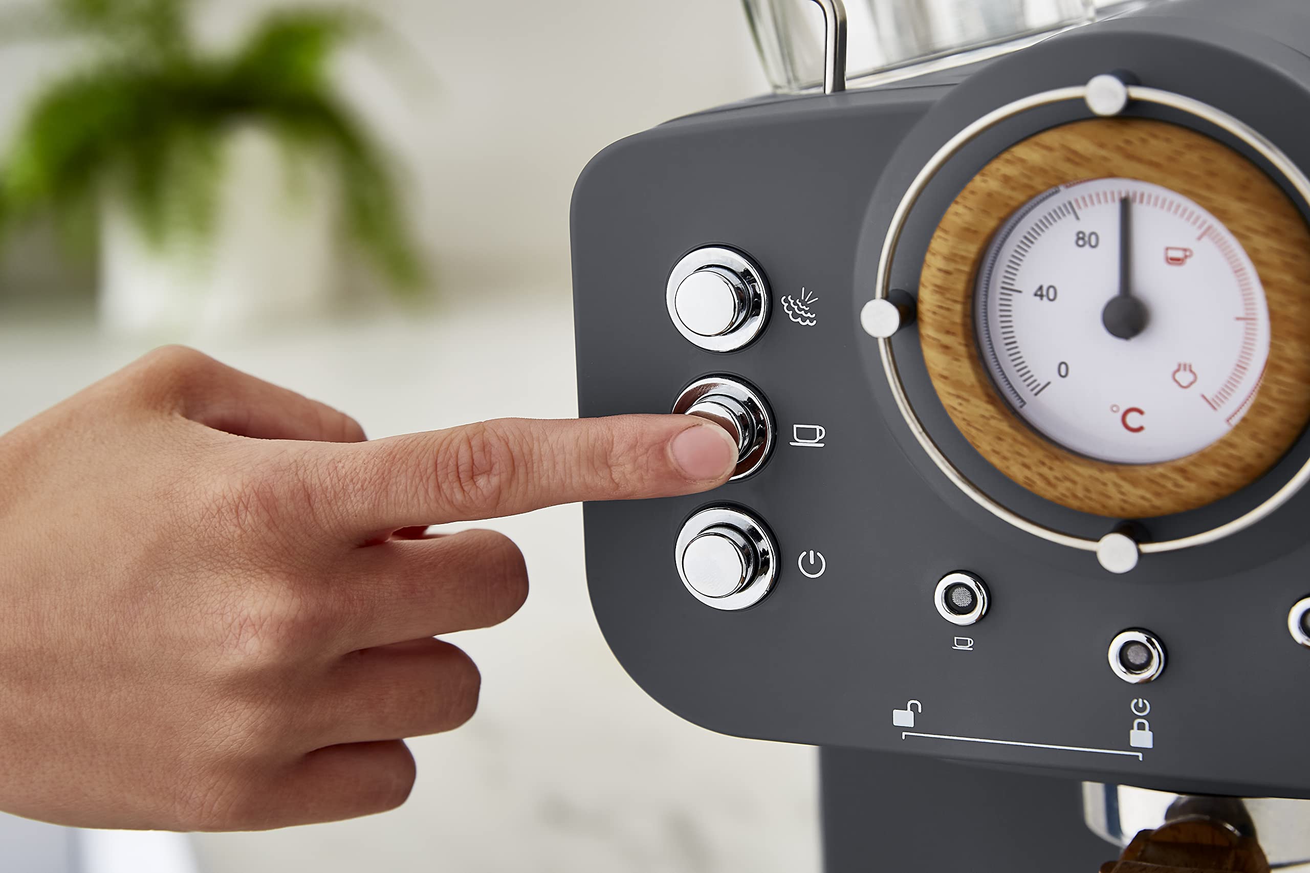 Swan Nordic Espresso Coffee Machine | 15 Bar Milk Frother - Slate Grey