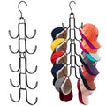 Hat Organizer for Closet, Collapsible Caps Rack with 10 Rotatable Large Hooks, Holds Up to 40 Baseball Caps - image 1