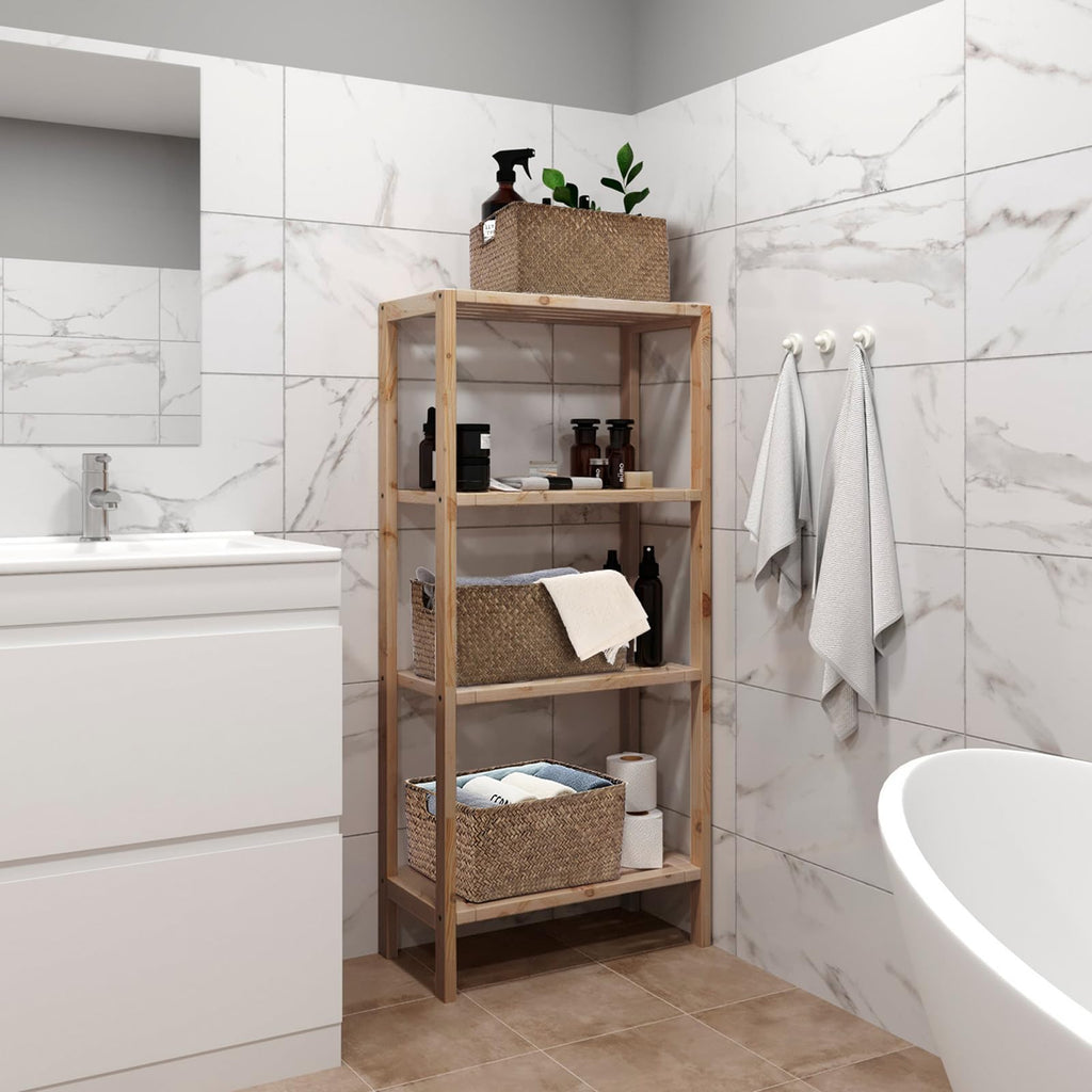 IGNPION Seagrass Storage Opened Basket Living Room Decorative Basket Woven Wicker Towel Baskets Desktop Baskets Bathroom Storage Organiser Box - image 3