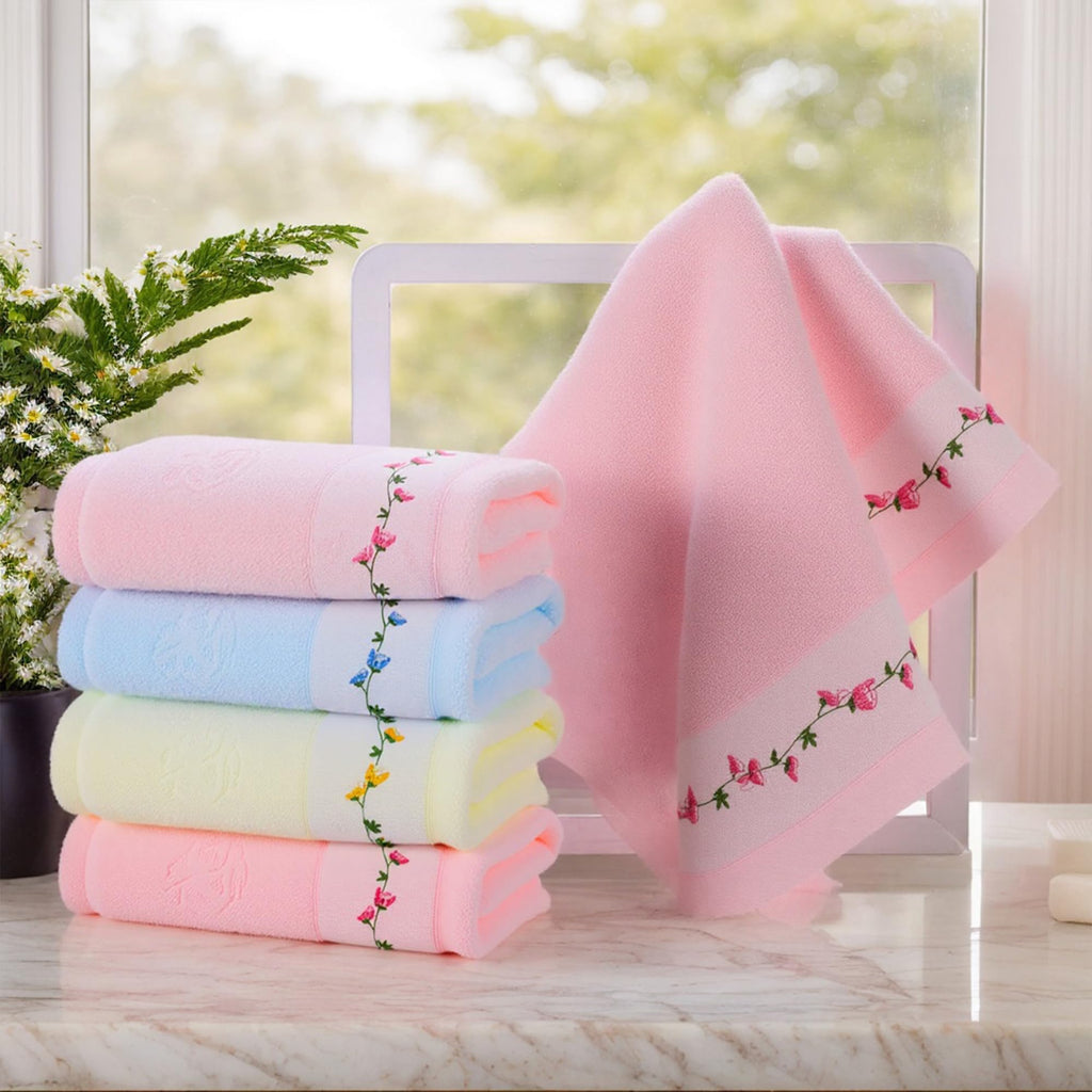 HMETOL Soft Absorbent Floral Embroidered Hand Towels for Bathroom Kitchen - image 5