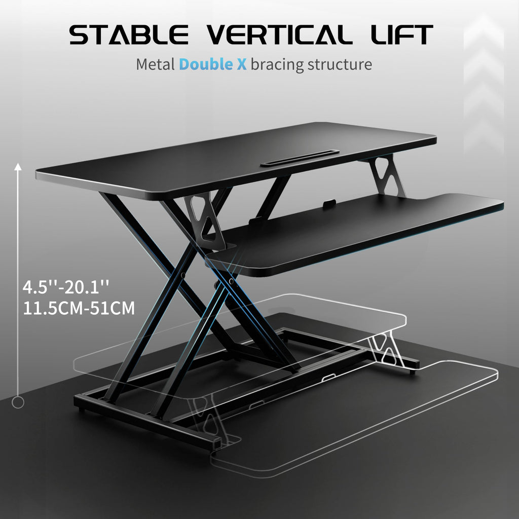 ERGOMAKER Height Adjustable Standing Desk Converter 101cm40 Inch, Black - image 4