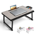 Lap Desk, Bed Table with Drawer, for Laptop, Reading, Writing, Eating & Watching Movies on Bed, Sofa, or Floor, Office and Home Grey