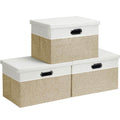 Febzoce Foldable Fabric Storage Bins with Lids – 3 Pack Extra Large Baskets