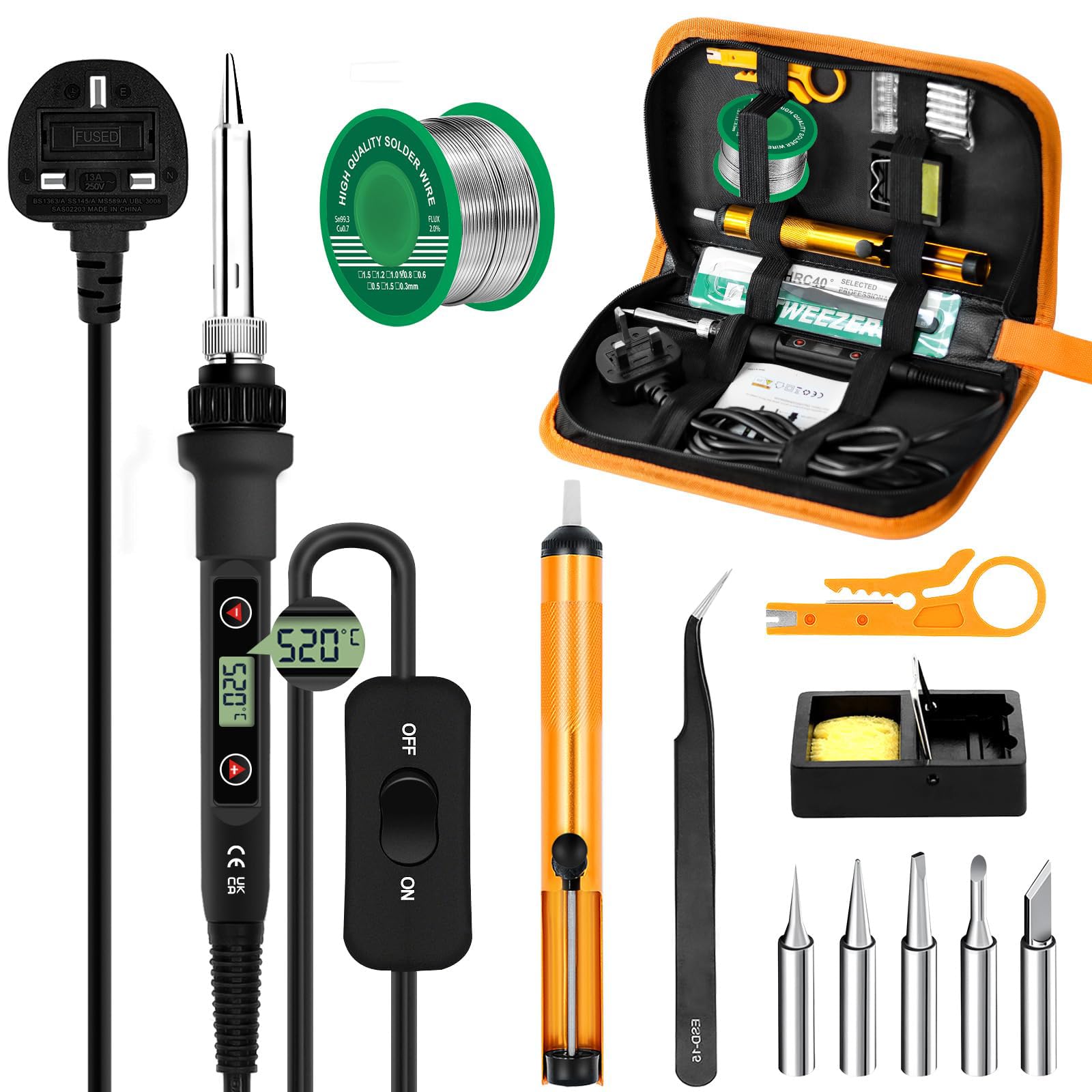 80W LCD Soldering Iron Kit – 13-in-1 Welding Tool Set