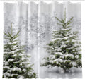 JOOCAR Christmas Tree Shower Curtain | Winter Forest Polyester Decor