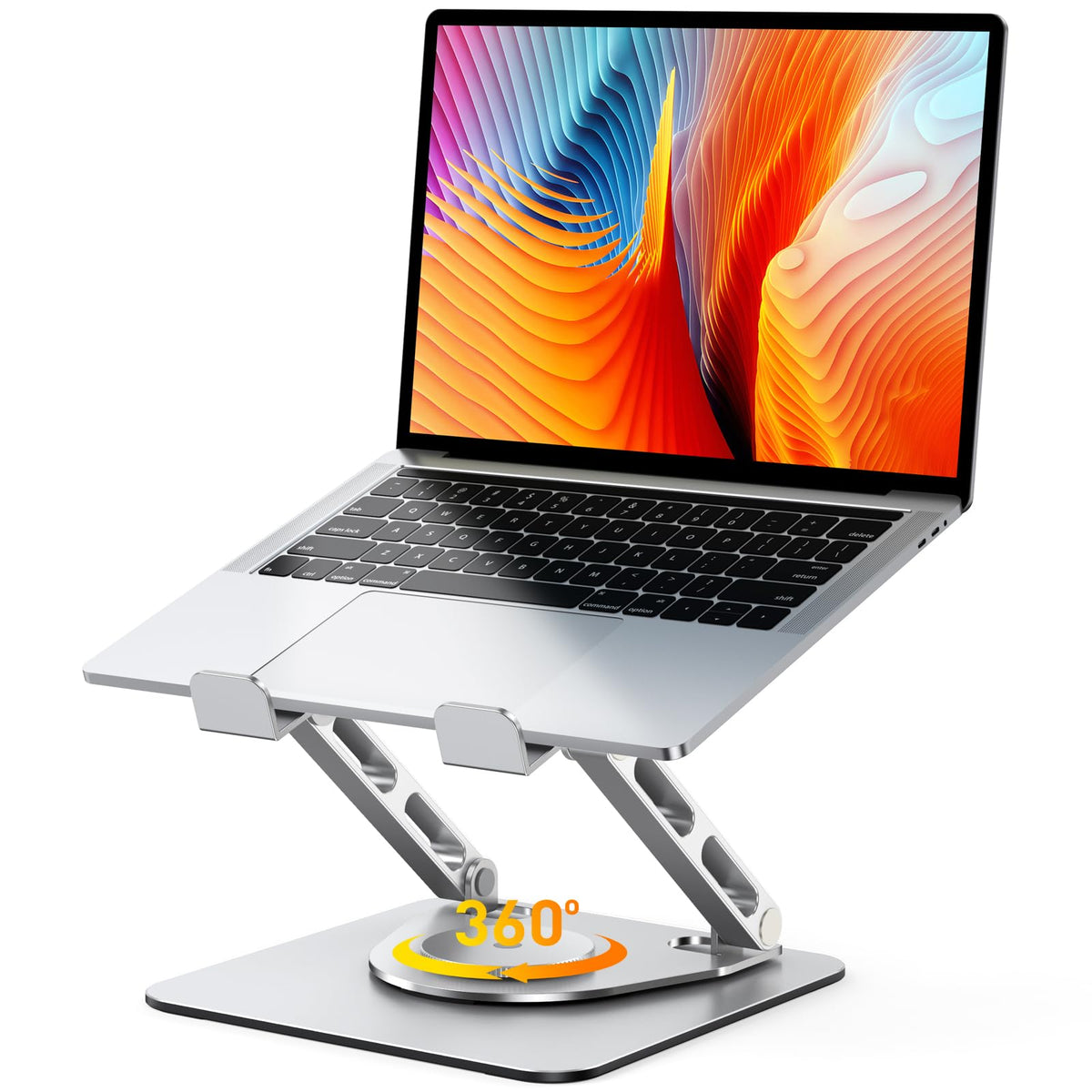 Glangeh Laptop Stand 360° Flexible Rotating, Dual-Bar Support & Height Adjustable Laptop Riser Stand for Desk