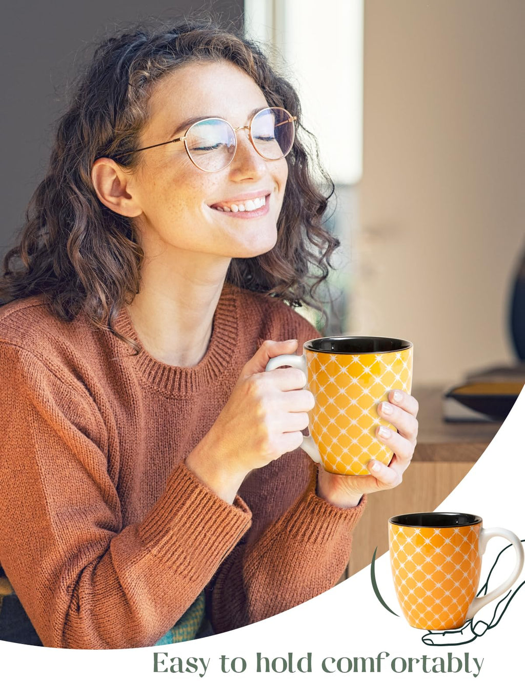 DOWAN Ceramic Coffee Mugs Set of 6 | 19oz Large Porcelain Tea Cups