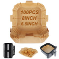 BYKITCHEN 100pcs Square Air Fryer Parchment Paper Liners - Unbleached