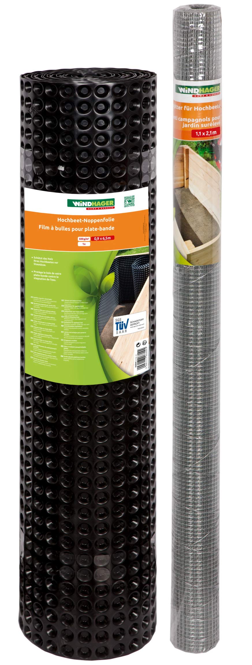 Windhager Raised Bed Protection Set – Vole Mesh and Dimpled Film