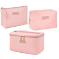 MAANGE 3-Piece Travel Makeup Bag Set | Waterproof PU Leather Organizer