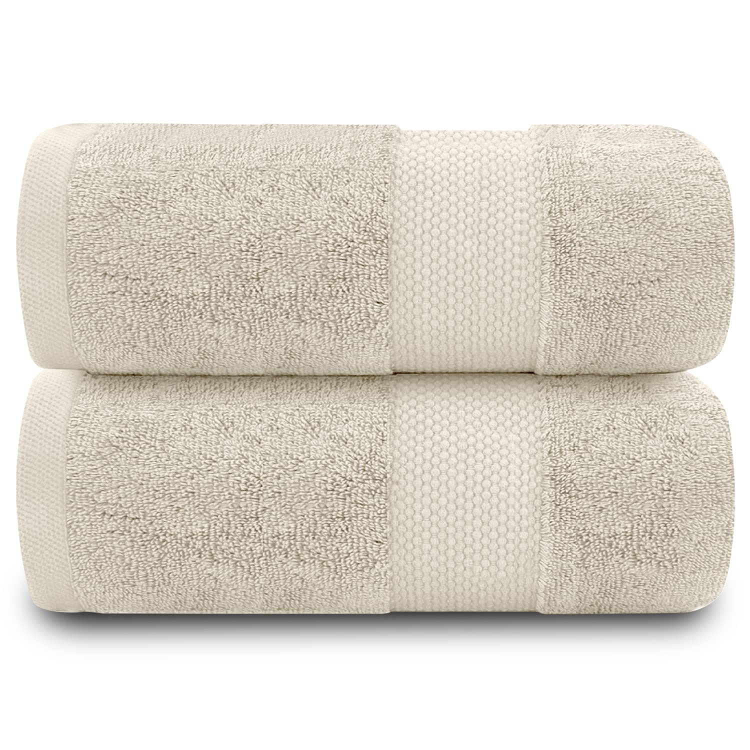 GC Gaveno Cavailia Miami 100% Cotton Bath Sheet Set, 700 GSM Cream - 2PK