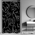 Abstract Woman Shower Curtain | Black & White Minimalist Art
