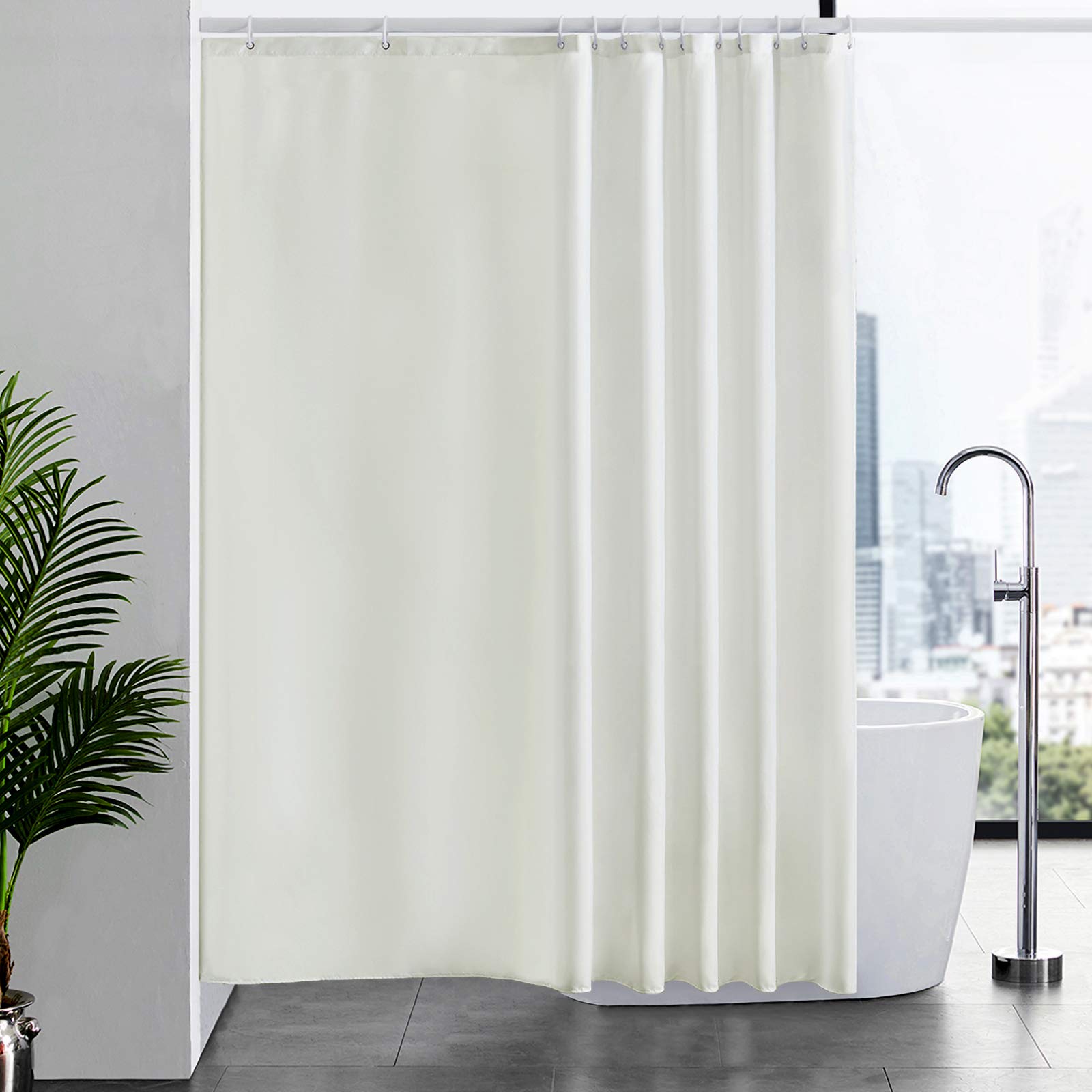 Furlinic Teal Shower Curtain | 200x200cm Extra Wide Weighted Polyester