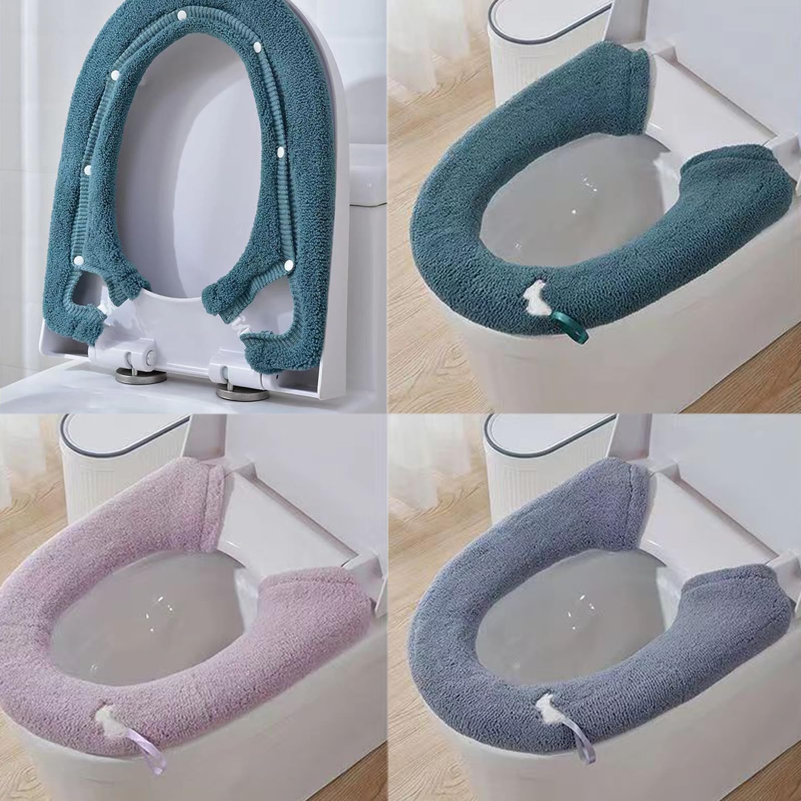 Jolof Store Universal Toilet Seat Cover – 3 Pcs Washable Warm Soft Cushion