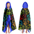 Jolof Store Kids Gamepad Hooded Beach Towel – Quick Dry Blue Bath Poncho